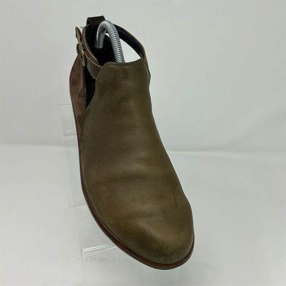 NAOT Kamsin Brown & Olive Green Leather Heeled Ankle Boots Size 41 Casual - Picture 2 of 14